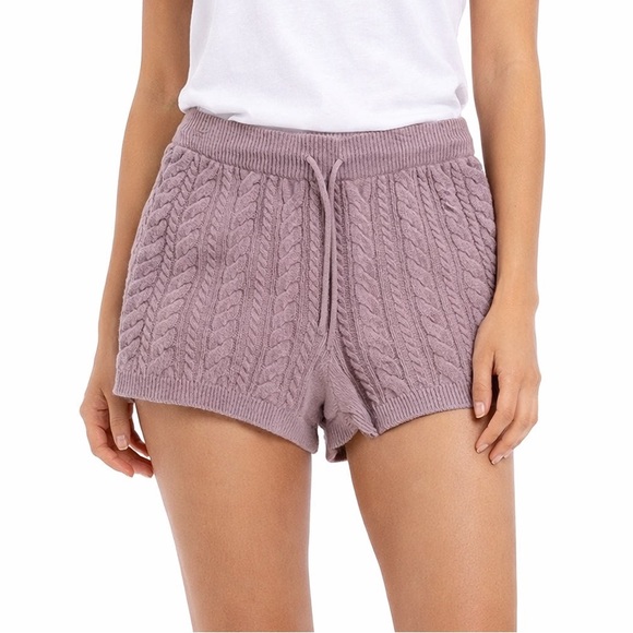 Sweaty Betty Cozy Cashmere Blend Athleisure Shorts Women Size 8 Pink Purple NEW